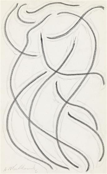 ABRAHAM WALKOWITZ Group of 4 abstract pencil drawings of Isadora Duncan.